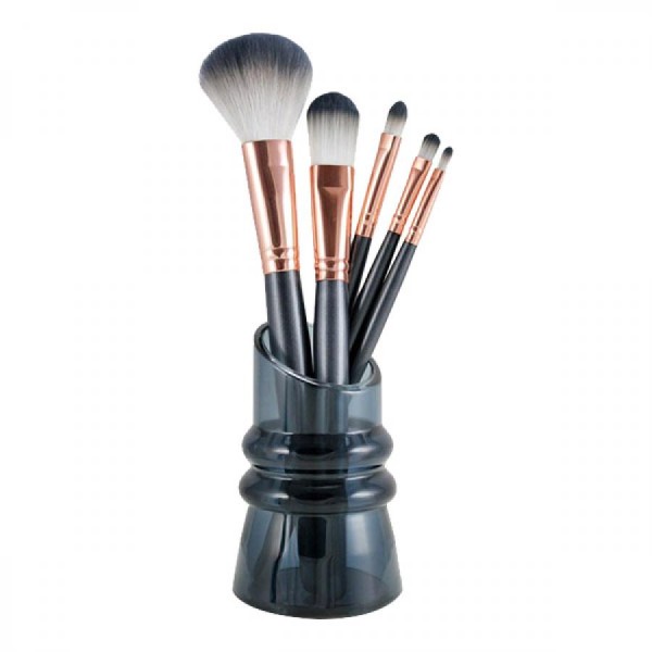 Encontraproduto.com.br - Kit Pinceis Jaki Design Preto Com 5 Unidades + Suporte