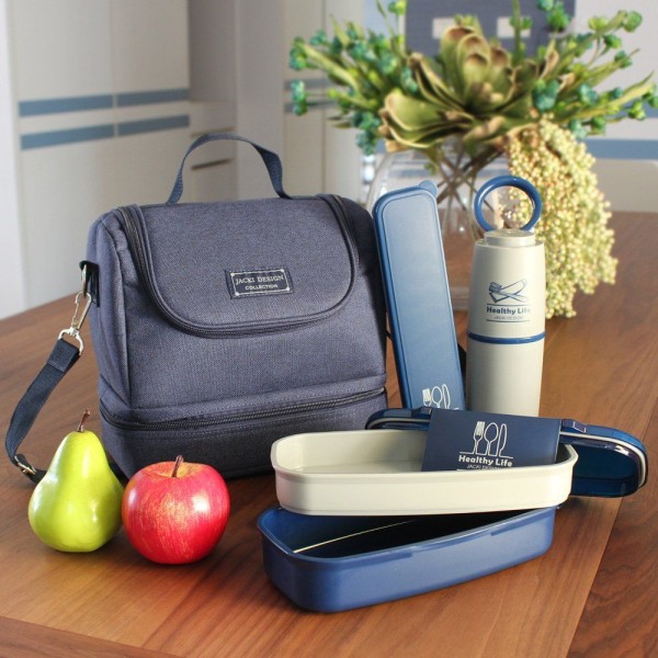 Encontraproduto.com.br - Bolsa Térmica com 2 Compartimentos Azul Escuro - 009291 - Jack Design