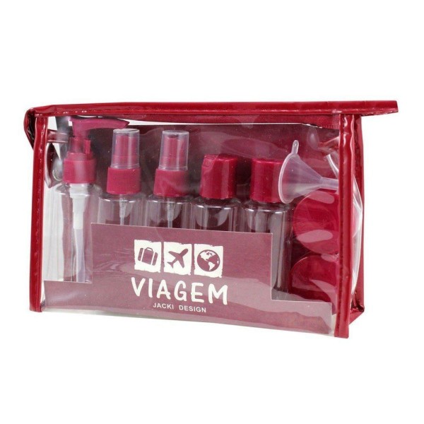 Encontraproduto.com.br - Kit De Frascos Com 10 Peças Jacki Design Vermelho Escuro
