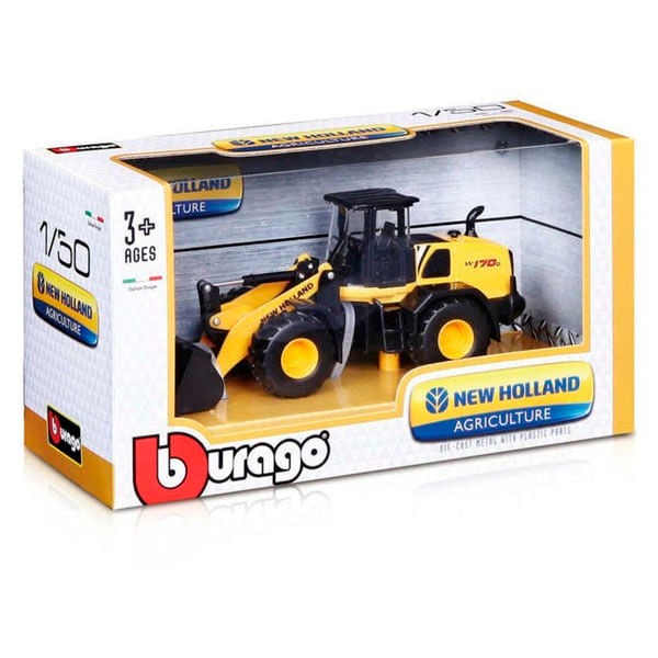 Encontraproduto.com.br - Brinquedo Trator Carregadeira New Holland 1/50 - Burago