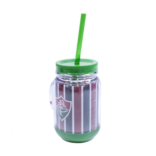 Encontraproduto.com.br - Caneca com Tampa e Canudo do Fluminense 420ml