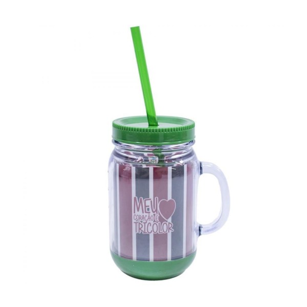 Encontraproduto.com.br - Caneca com Tampa e Canudo do Fluminense 420ml
