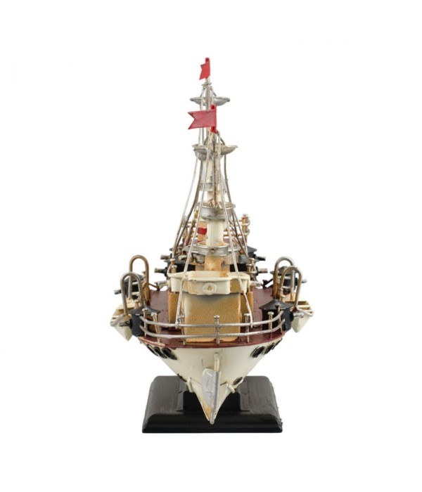 Encontraproduto.com.br - Miniatura Navio Branco 23x30x13cm - Retrô - Tudo em Caixa