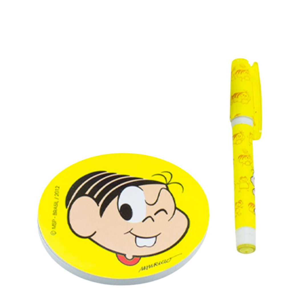 Caneta Roller Pen Com Bloco De Notas Mônica - Tasco Inport
