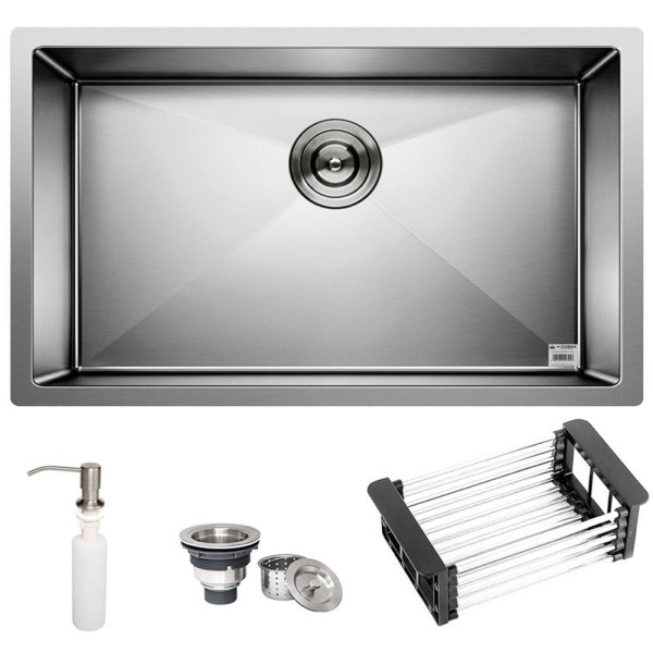 Encontraproduto.com.br - Cuba Quadrada Inox 304 Gourmet 7040 com Acessórios - EC245