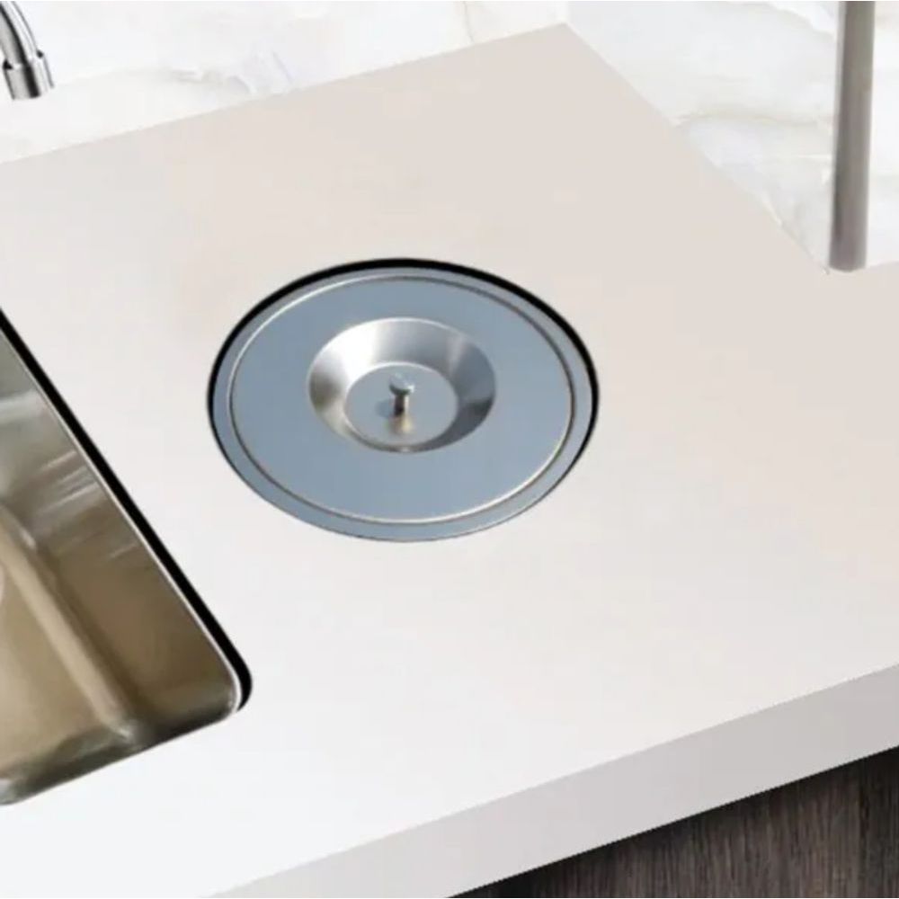 Encontraproduto.com.br - Cuba Dupla Quadrada Inox  9040 Lixeira 5l E Acessórios