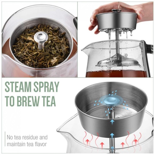 Encontraproduto.com.br - Chaleira Elétrica 1.5L com Desligamento Automático e Controle de Temperatura, 110v, SOUL HAND, Preto