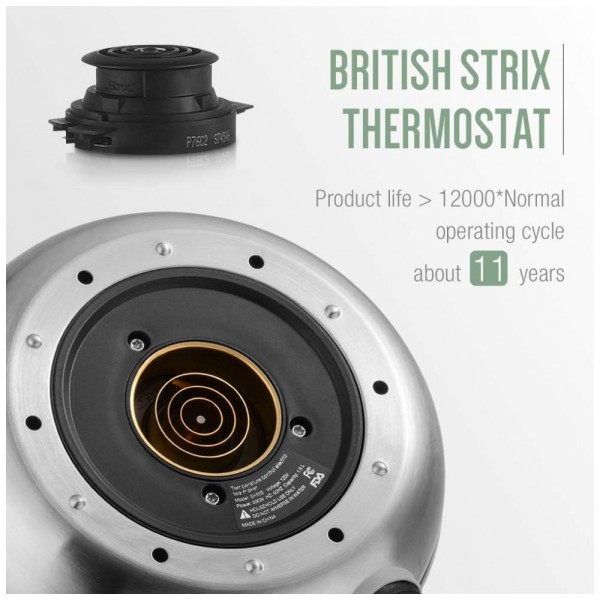 Encontraproduto.com.br - Chaleira Elétrica 1.5L com Desligamento Automático e Controle de Temperatura, 110v, SOUL HAND, Preto