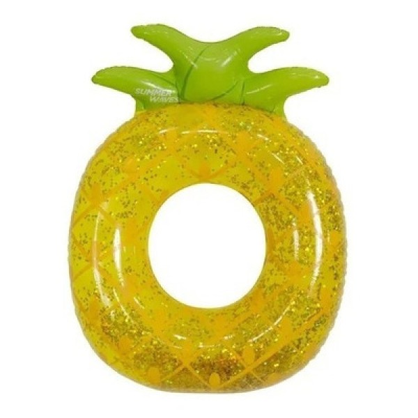 Encontraproduto.com.br - Boia Inflável Circular Abacaxi com Glitter Bel