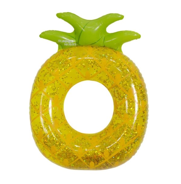Encontraproduto.com.br - Boia Inflável Circular Abacaxi com Glitter Bel
