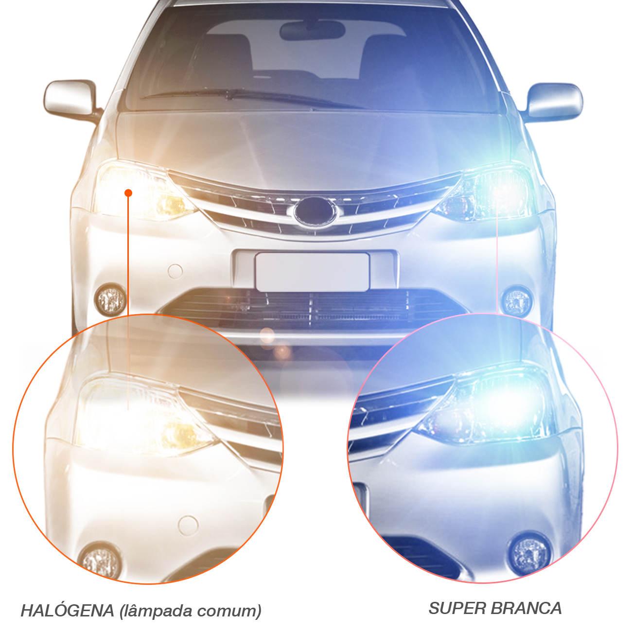 Encontraproduto.com.br - Lampada Automotiva Halógena Tech One HB4 9006 8500K 55W 12V Super Branca Farol Carros