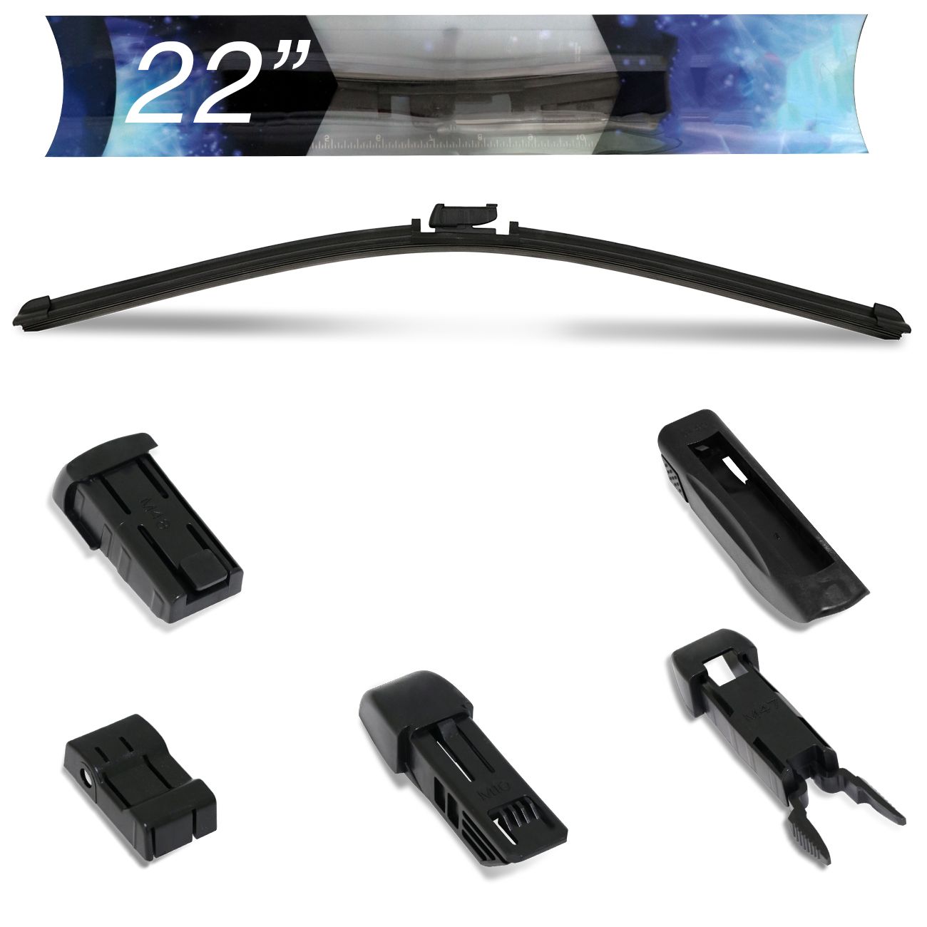Palheta Limpador Para-brisa 22 Polegadas 5 Encaixes Maleável Borracha Soft Smart