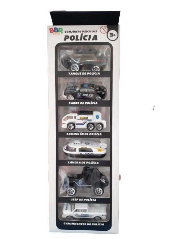 Encontraproduto.com.br - Policia Conjunto Veículos Com 6 Pcs - BBR TOYS R3147
