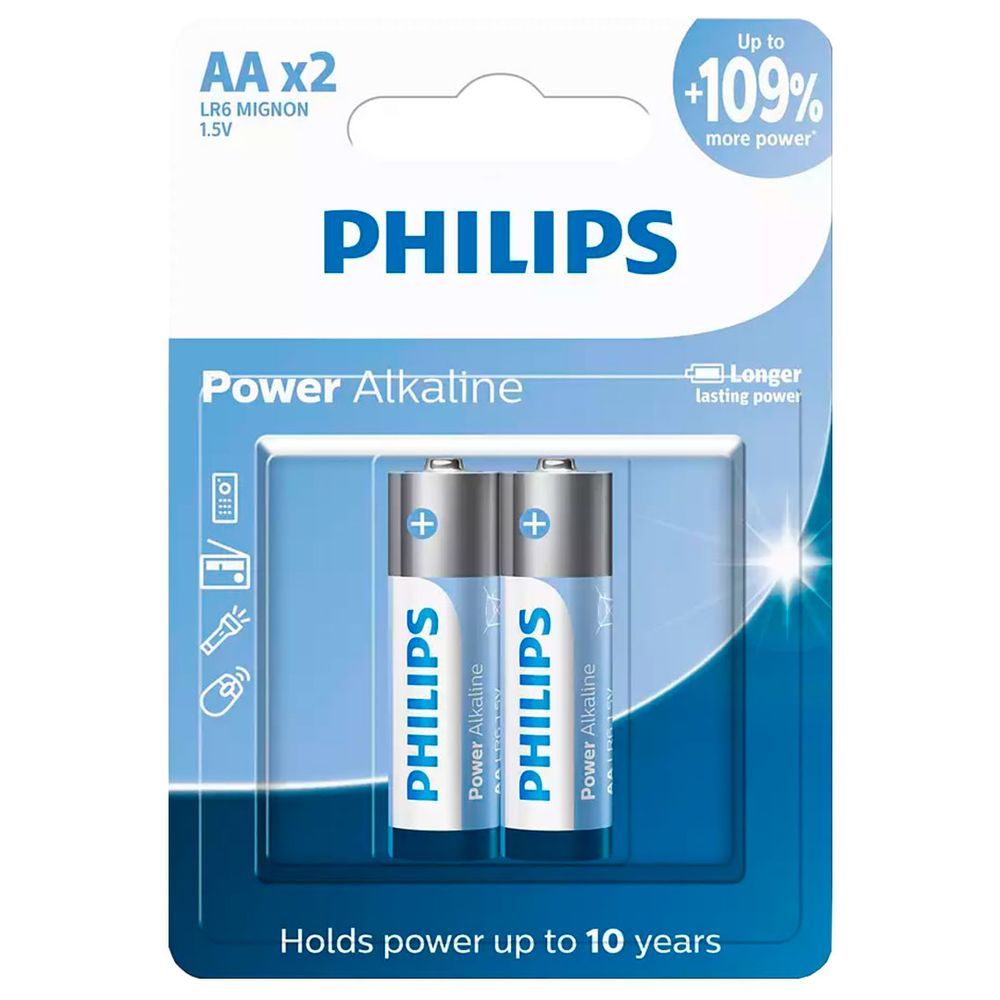 Encontraproduto.com.br - Pilha Philips Alcalina AA 1 5V LR6P2B/59 com 2 unidades
