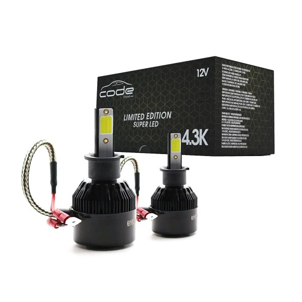 Encontraproduto.com.br - Kit Super Led 4300k Techone H1 H3 H4 H7 H8 H9 H11 Hb3 Hb4