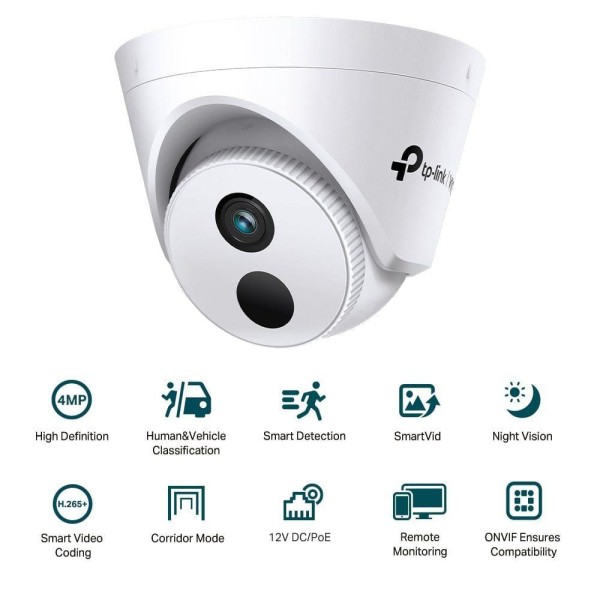 Encontraproduto.com.br - Câmera de Segurança TP-Link VIGI C440I IP Interna Turret 4MP IR IA PoE