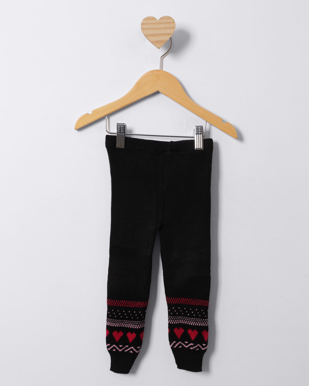 Calça Legging Bebê Tricô Estampas Sortidas Preta