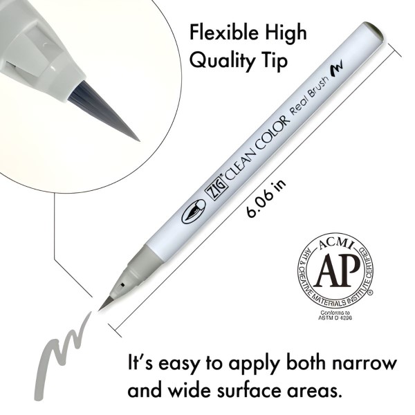 Encontraproduto.com.br - Estojo Caneta Kuretake Zig Clean Color Real Brush Cool Grey 6 Unidades Rb-6000at/vb
