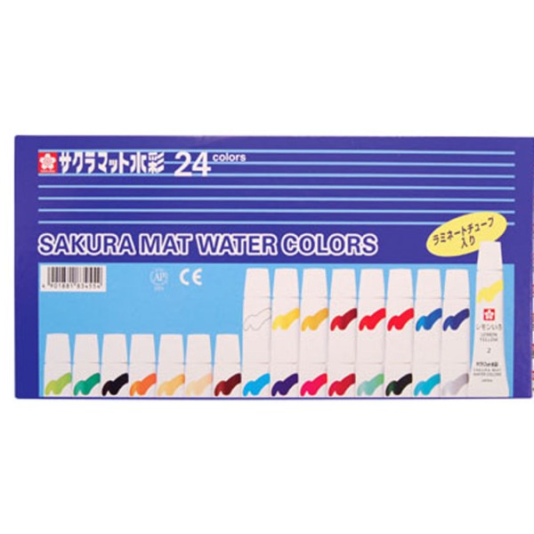 Tinta Aquarela em Tubo Estojo com 24 Cores 5ml Sakura