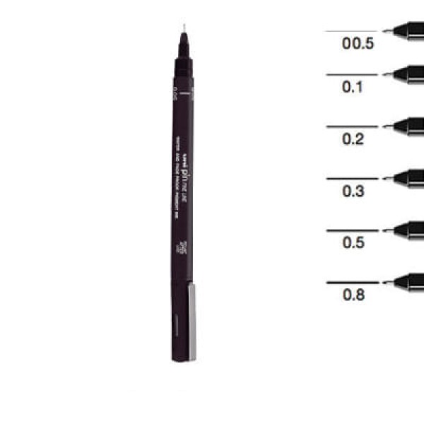 Caneta Nankin Uni-Pin Preta Descartável Uni-Ball Avulso
