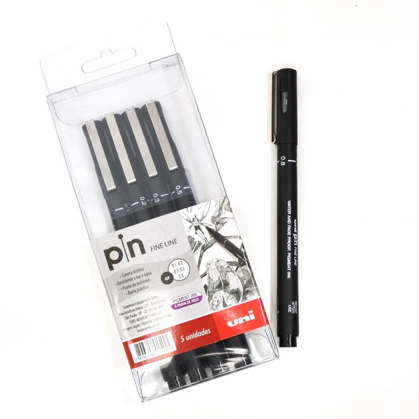 Encontraproduto.com.br - CANETA NANKIN UNI PIN 0.1 FINE LINE PRETA R.6.5700