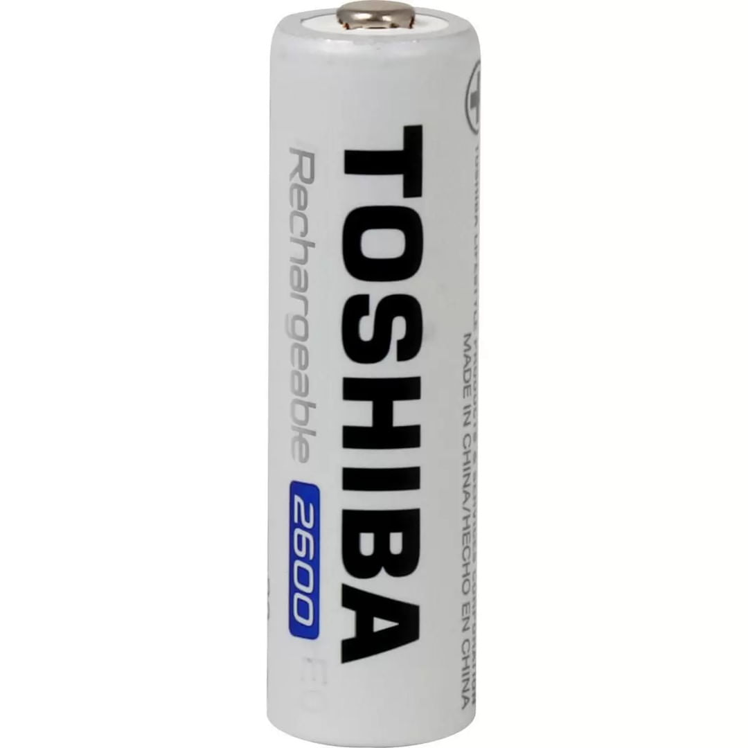 Encontraproduto.com.br - Pilha Recarregável AA com 4 Unidades 2600mAh TNH-6GAE BP-4C - Toshiba