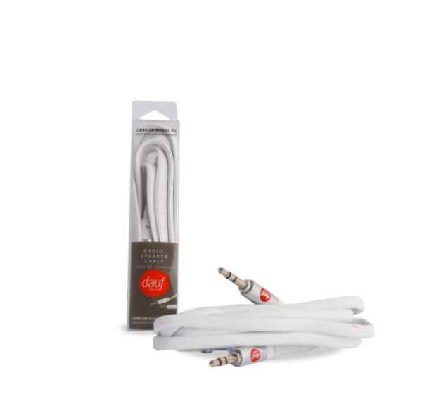 Encontraproduto.com.br - Cabo Audio Dauftech P2 Branco
