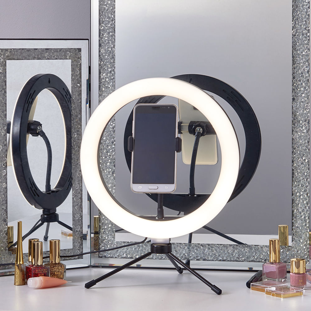 Encontraproduto.com.br - Suporte Ring Light 10 Polegadas 11w Tripe de Mesa Multilaser - AC370OUT [Reembalado]