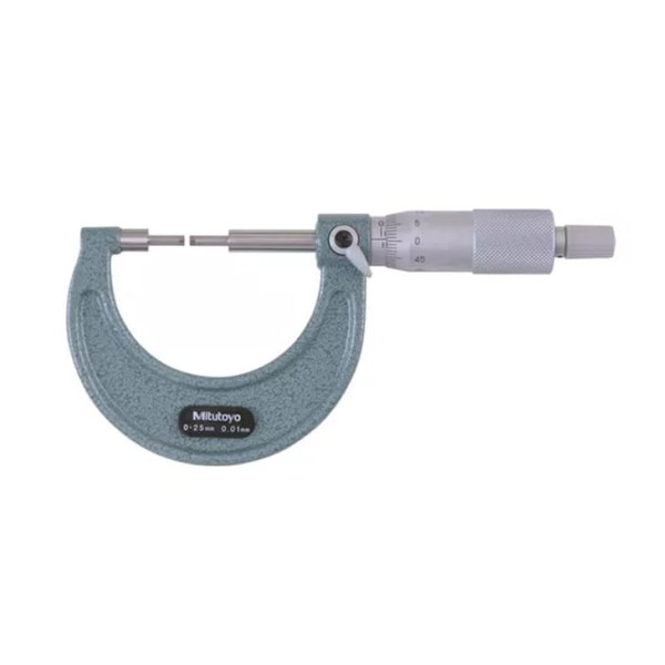 Encontraproduto.com.br - Micrômetro Externo Com Pontas Finas 111-115 Mitutoyo 0-25Mm (0,01Mm)