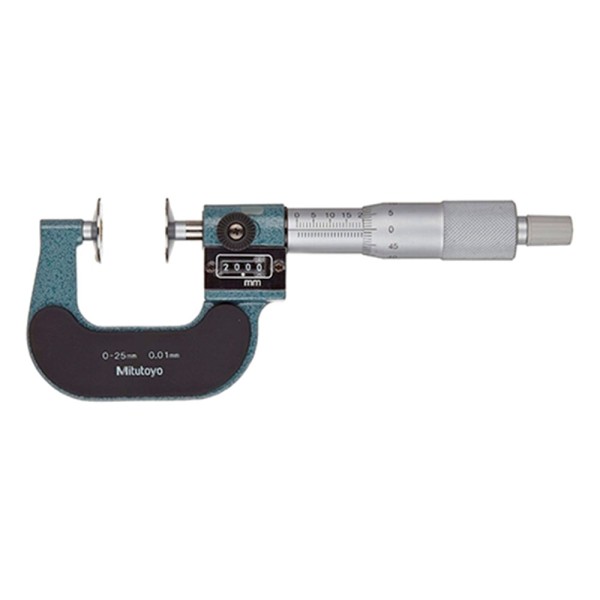 Encontraproduto.com.br - Micrômetro Externo 0-25mm resolução 0,01mm tipo disco contador mecânico Mitutoyo 223-101
