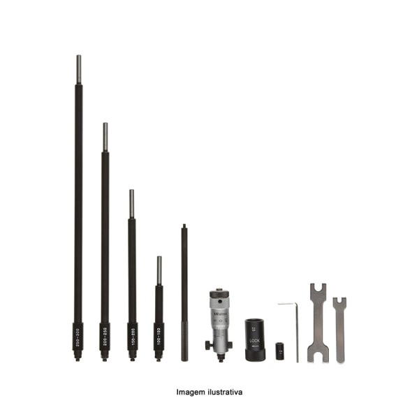 Encontraproduto.com.br - Micrômetro Interno 50 - 300mm x 0,01mm Curso 13mm Modelo com 5 hastes Mitutoyo 141-206
