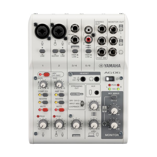 Encontraproduto.com.br - Mesa de som 6 Canais USB 2.0 AG-06 MK2 W/Y - Yamaha