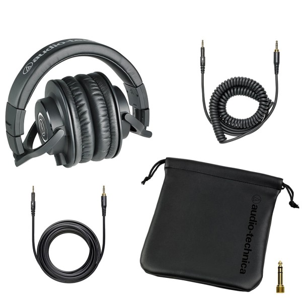 Encontraproduto.com.br - Headset Profissional Monitor de Estúdio Audio-Technica ATH-M40x Preto P2 e P10 Dobrável - ATH-M40x