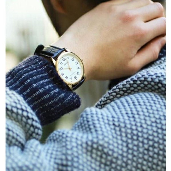 Encontraproduto.com.br - Relógio Casio Masculino Ref: Mtp-V001gl-7budf Clássico Dourado