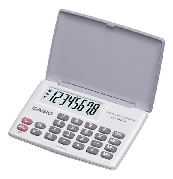 Encontraproduto.com.br - Calculadora Casio ultraportátil horizontal 8 dígitos LC-160LV-WE Branca