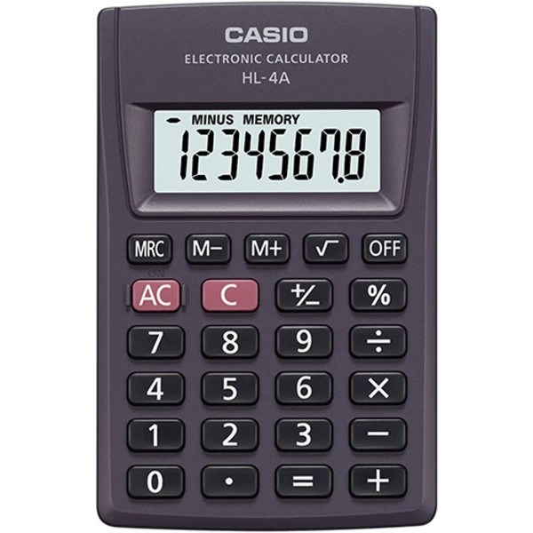 Encontraproduto.com.br - Calculadora de Bolso Dig Big HL-4A Preta CASIO