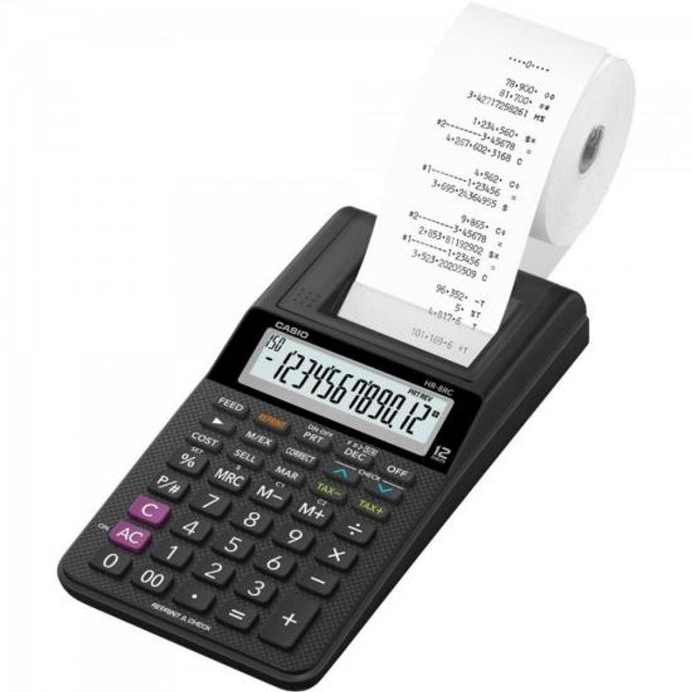 Encontraproduto.com.br - Calculadora de Mesa com Bobina Dig HR-8RC Preta CASIO