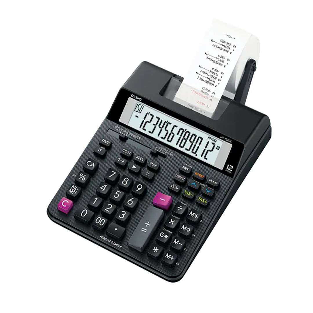 Encontraproduto.com.br - Calculadora de Mesa com Bobina Dig HR-150RC Preta CASIO