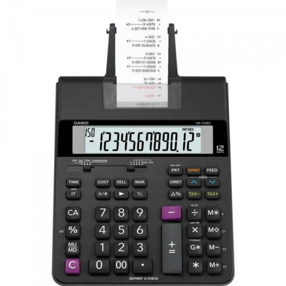 Encontraproduto.com.br - Calculadora de Mesa com Bobina Dig HR-150RC Preta CASIO
