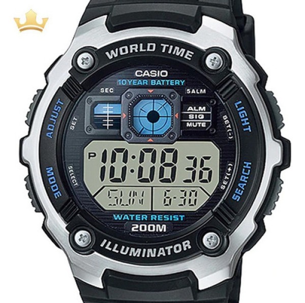 Encontraproduto.com.br - Relógio Casio Masculino Ref: Ae-2000w-1avdf Digital World Time