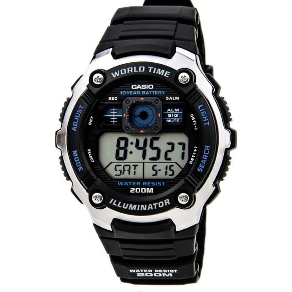 Encontraproduto.com.br - Relógio Casio Masculino Ref: Ae-2000w-1avdf Digital World Time