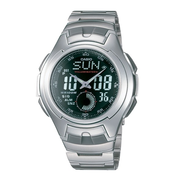 Encontraproduto.com.br - Relógio Casio Masculino Prata Anadigi AQ-160WD-1BVDF