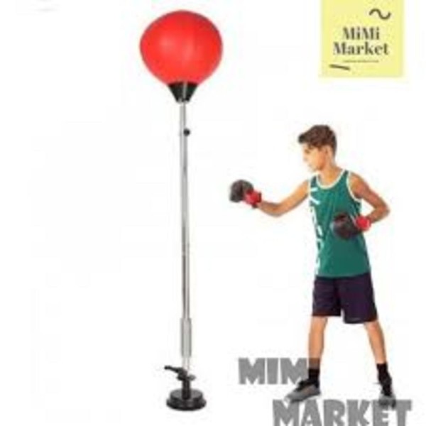 Encontraproduto.com.br - SACO DE PANCADAS COM ALTURA AJUSTÁVEL PORTÁTIL BOLA RAPIDA DE CHAO BOXE PUNCHING BALL KIT