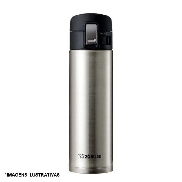 Encontraproduto.com.br - Garrafa Térmica Esportiva Zojirushi Com Botão Na Tampa 480ml Inox (MP)
