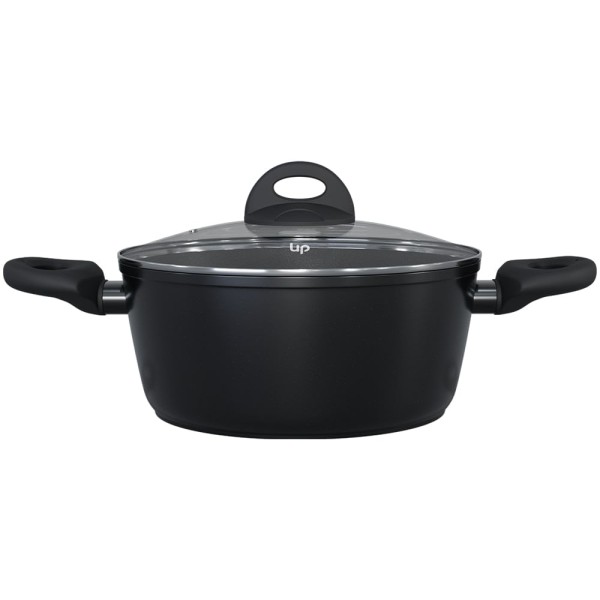 Encontraproduto.com.br - Caçarola Ouro Preto by Jomafe 24cm Alumínio 4 camadas, Revestimento Antiaderente Goldflon e Alças Soft Touch UpHome - UD281OUT [Reembalado]