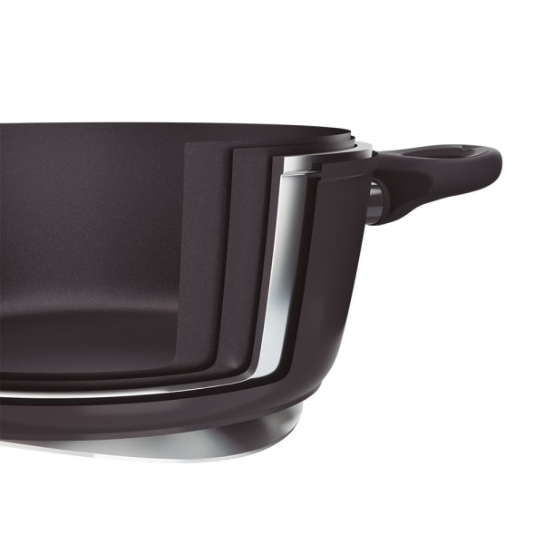 Encontraproduto.com.br - Caçarola Ouro Preto by Jomafe 24cm Alumínio 4 camadas, Revestimento Antiaderente Goldflon e Alças Soft Touch UpHome - UD281OUT [Reembalado]