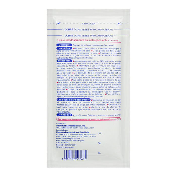 Encontraproduto.com.br - Adesivo Para Febre Bye Bye-Fever Hisamitsu 2 Unidades