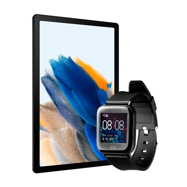 Encontraproduto.com.br - Kit Tablet Samsung Tab A8 4G 64GB Grafite + Relógio Smartwatch com Oxímetro | GT