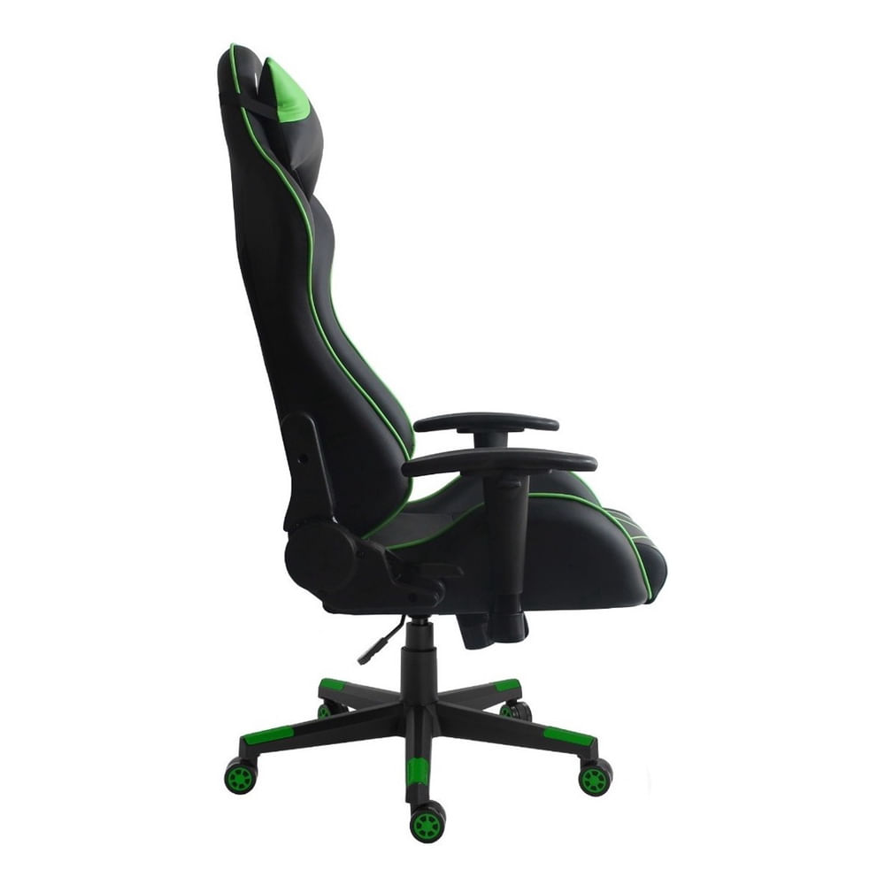 Encontraproduto.com.br - Cadeira Gamer Gemeos Bluecase Bch-53gbk Preto/verde Cor Pret