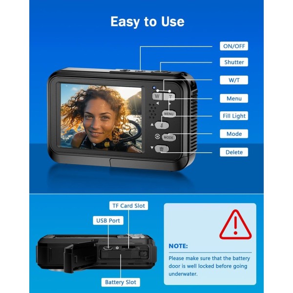 Encontraproduto.com.br - Câmera Subaquática 4K TEBNGIHNM (BI)